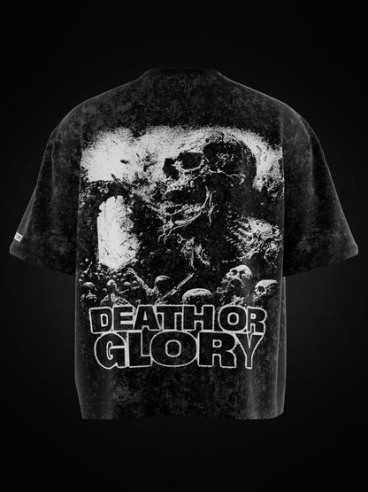 DEATH GLORY OVERSIZED ACID WASH T-SHIRT