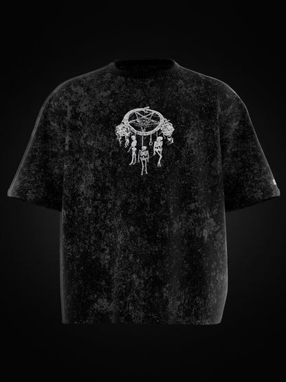 DEATH GLORY OVERSIZED ACID WASH T-SHIRT